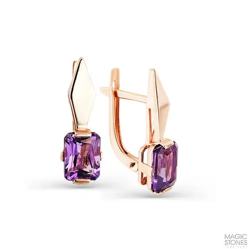 Серьги с английским замком из красного золота