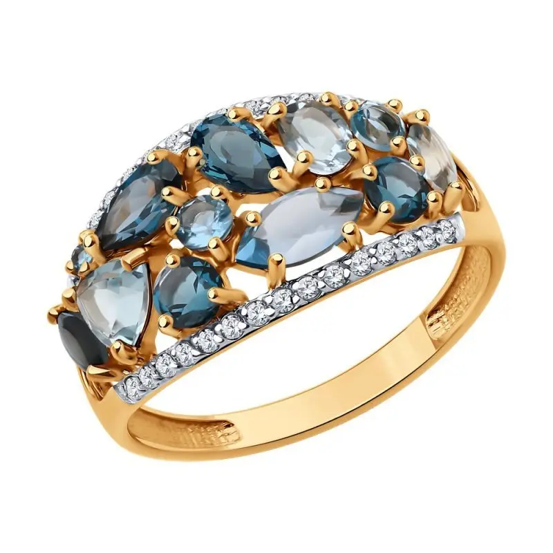 Кольцо декоративное из комбинированного золота