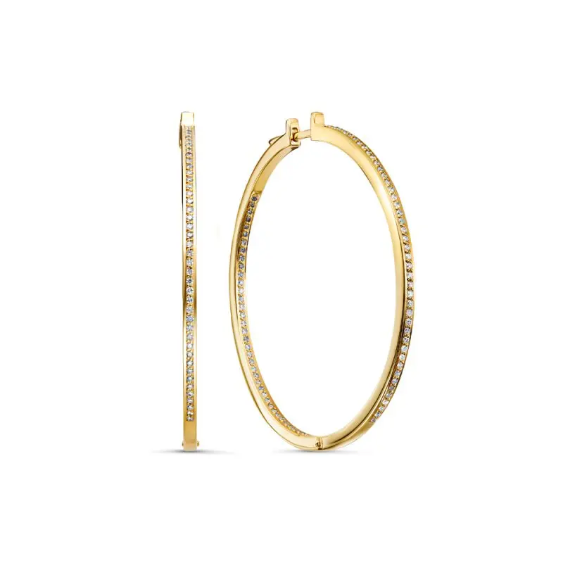 Серьги конго из белого золота