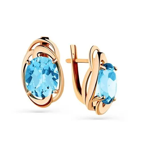 Серьги с английским замком из красного золота