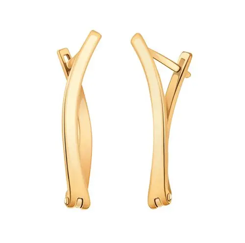 Серьги с английским замком из красного золота