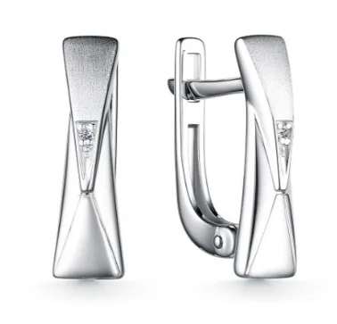 Серьги с английским замком из серебра