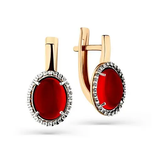Серьги с английским замком из красного золота