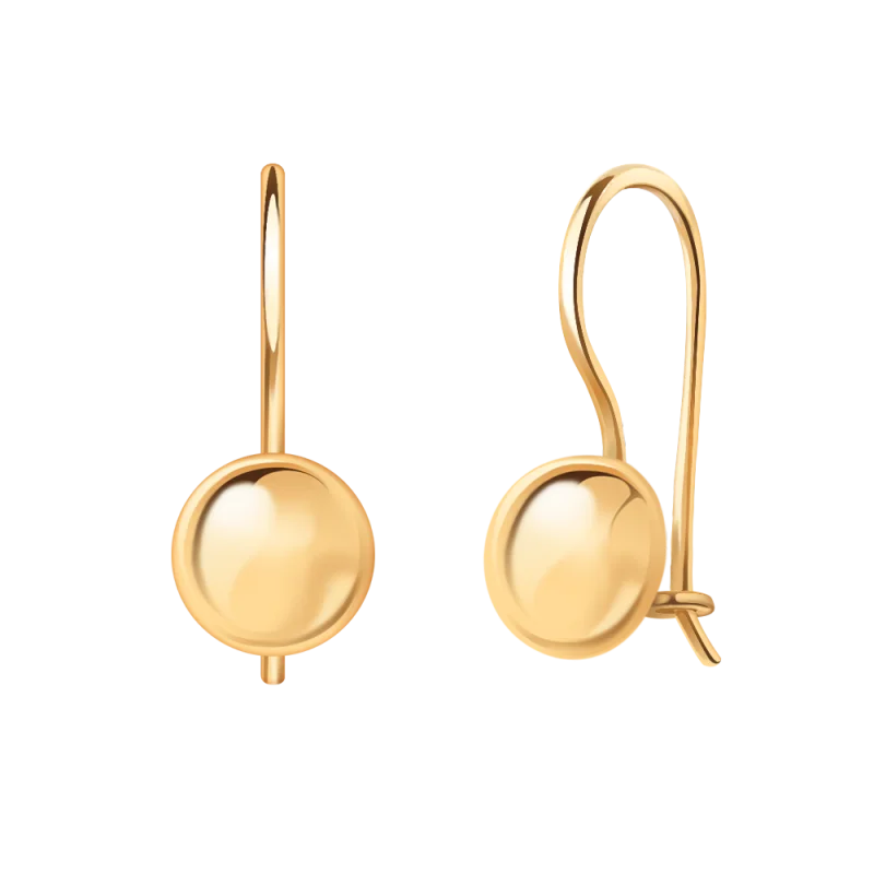 Серьги петельки из красного золота