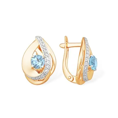 Серьги с английским замком из красного золота