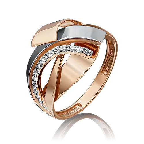 Кольцо декоративное из комбинированного золота