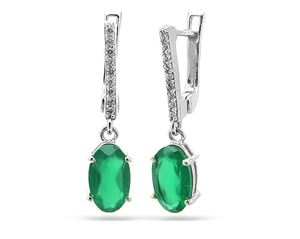 Серьги подвесные из серебра