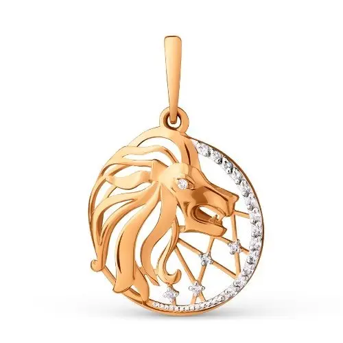 Подвеска знак зодиака из красного золота