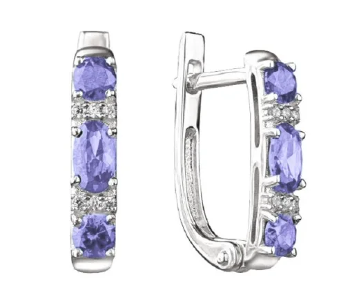 Серьги с английским замком из серебра