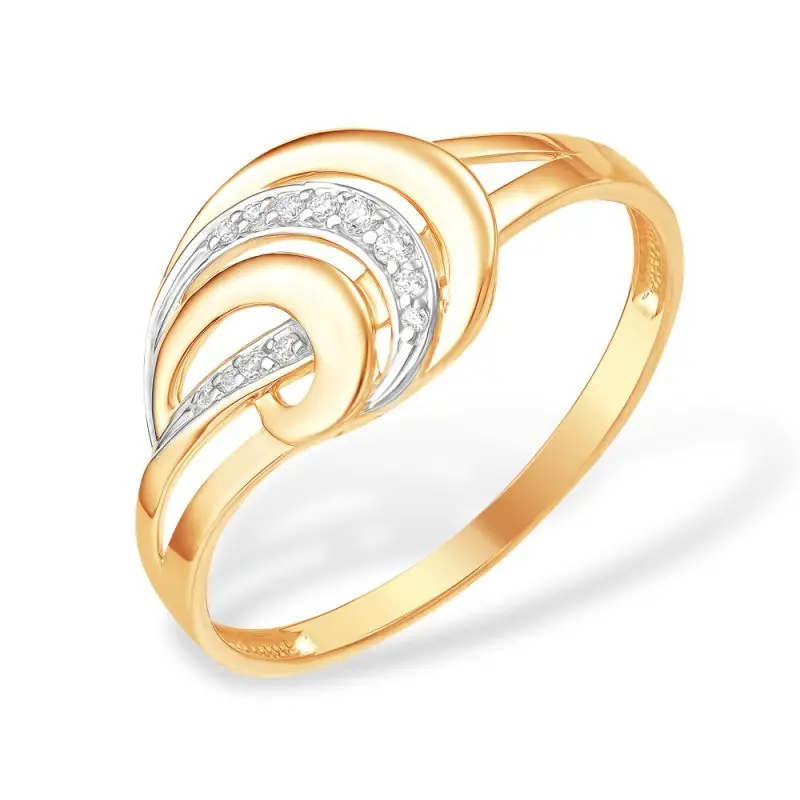 Кольцо декоративное из комбинированного золота