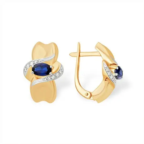 Серьги с английским замком из красного золота