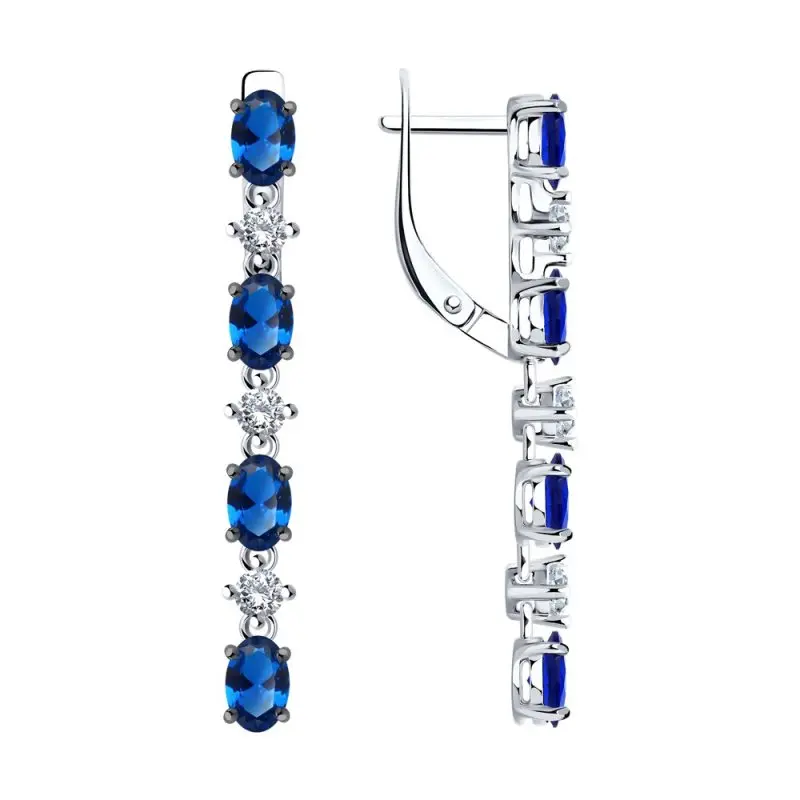 Серьги подвесные из серебра