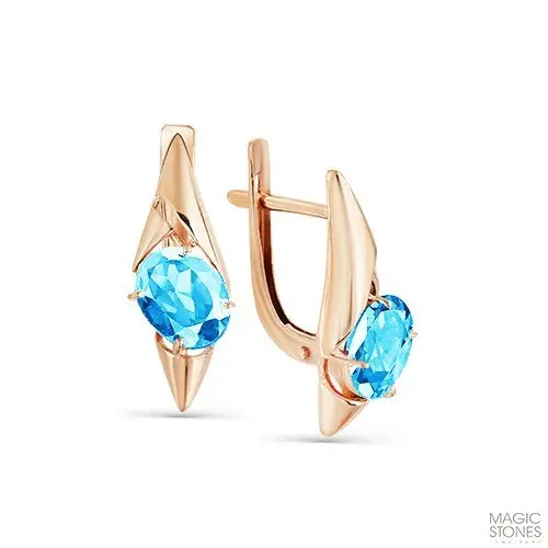 Серьги с английским замком из красного золота