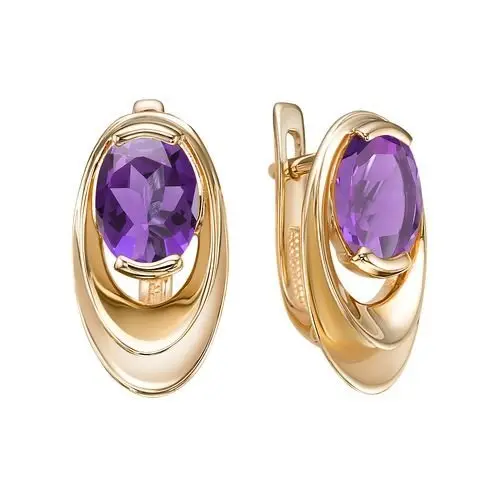 Серьги с английским замком из красного золота