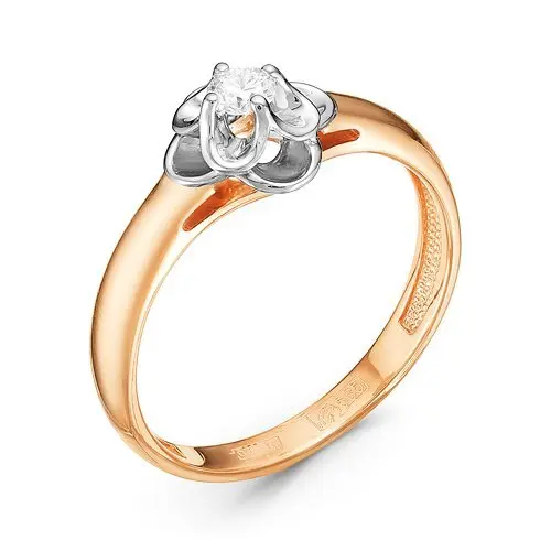 Кольцо декоративное из белого золота с бриллиантами