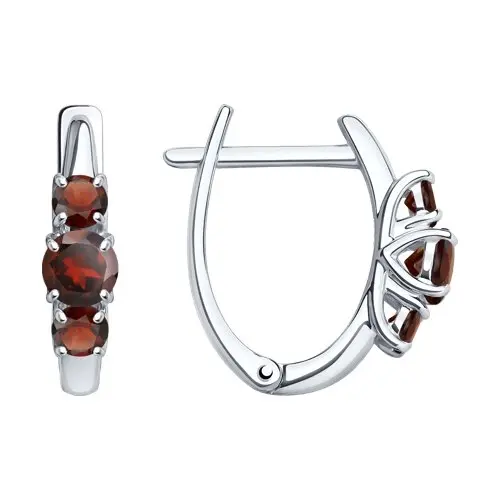 Серьги с английским замком из серебра