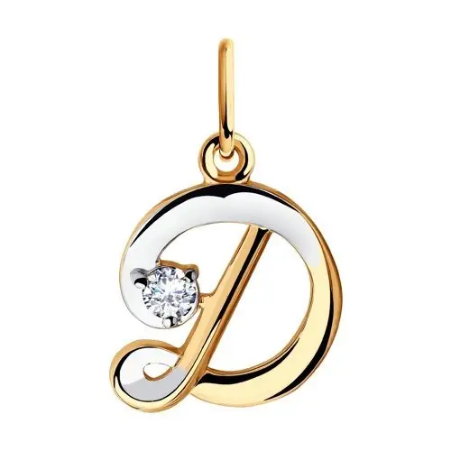 Подвеска буква из комбинированного золота