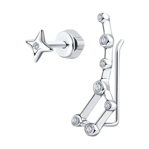 Серьги зажимы из серебра