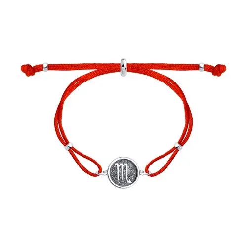 Браслет шнурок из серебра