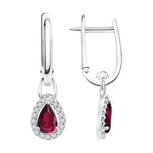 Серьги с английским замком из серебра