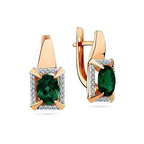 Серьги с английским замком из красного золота