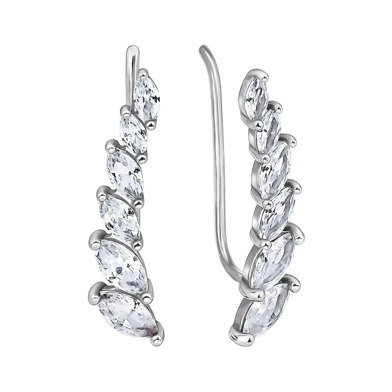 Серьги зажимы из серебра