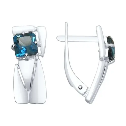 Серьги с английским замком из серебра