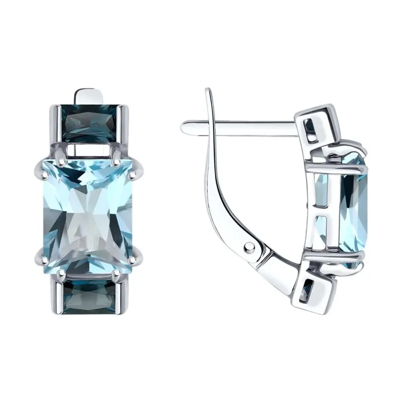 Серьги с английским замком из белого золота