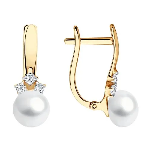 Серьги с английским замком из красного золота