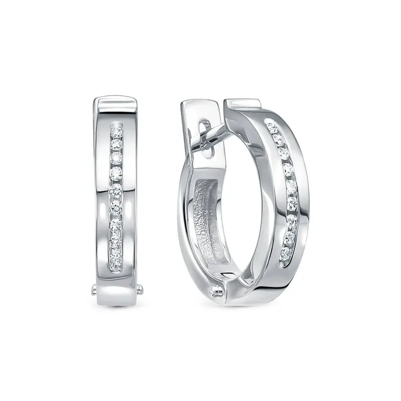 Серьги с английским замком из белого золота