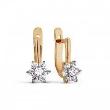 Серьги детские из красного золота