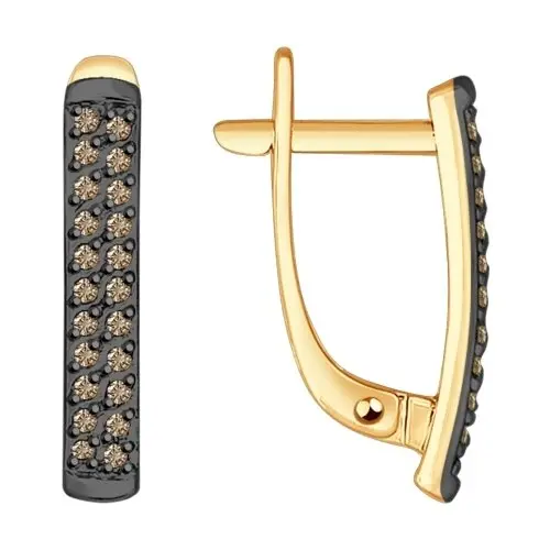 Серьги с английским замком из красного золота