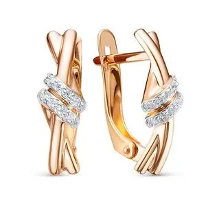 Серьги с английским замком из красного золота