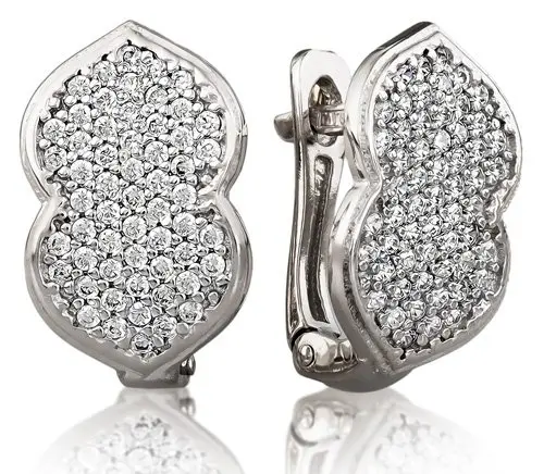 Серьги с английским замком из серебра