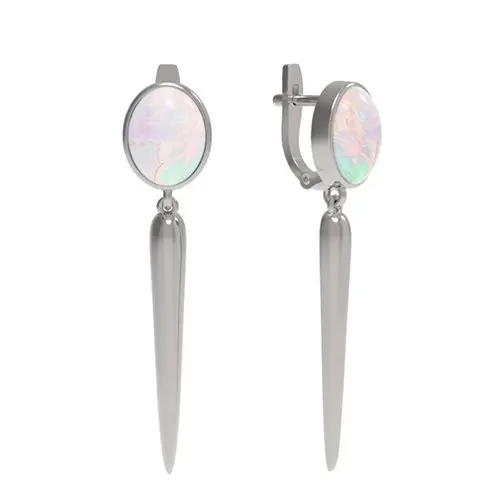 Серьги подвесные из серебра