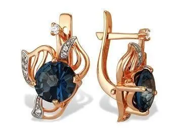 Серьги с английским замком из красного золота