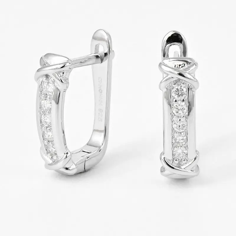 Серьги с английским замком из серебра