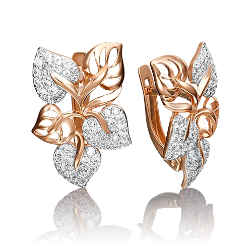 Серьги с английским замком из красного золота