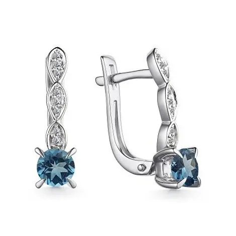 Серьги с английским замком из серебра