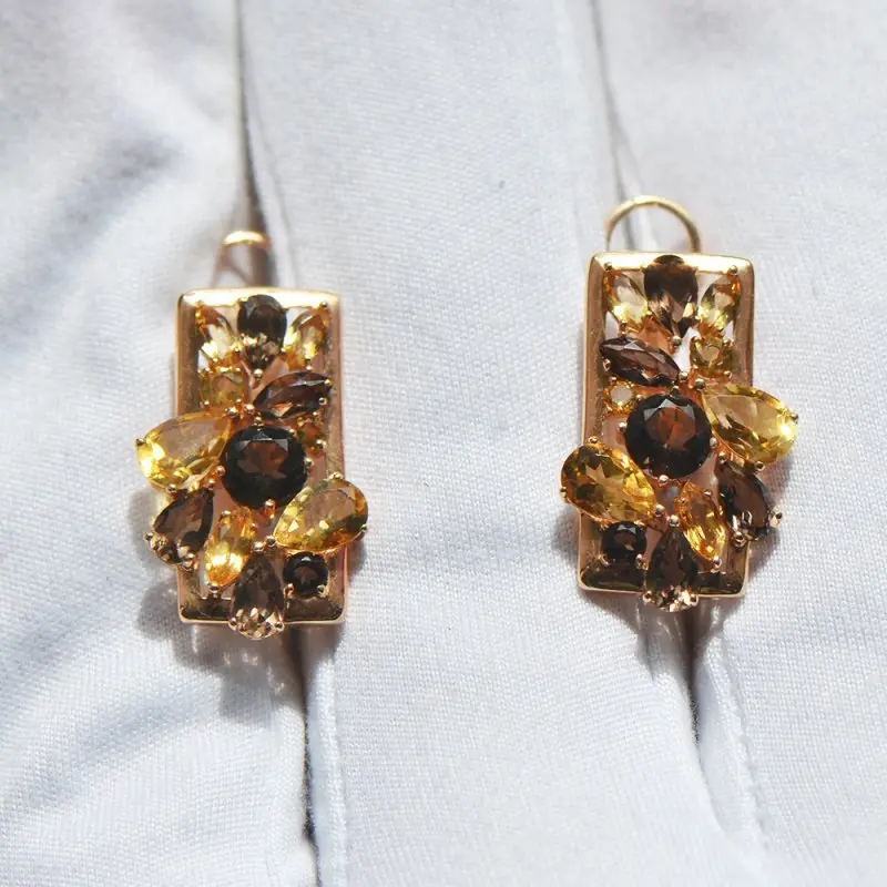 Серьги с английским замком из красного золота