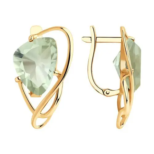 Серьги с английским замком из красного золота