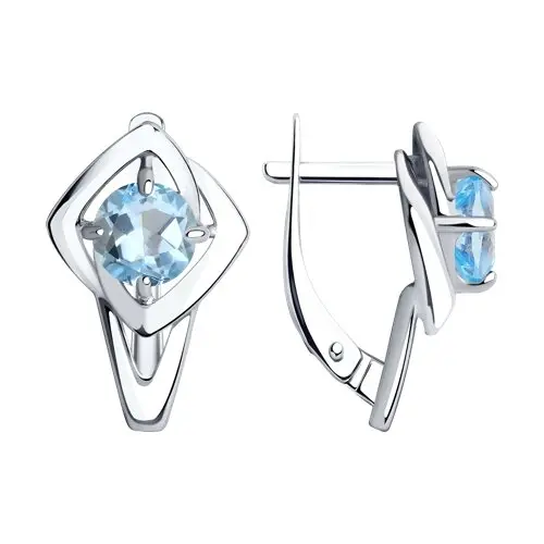 Серьги с английским замком из серебра