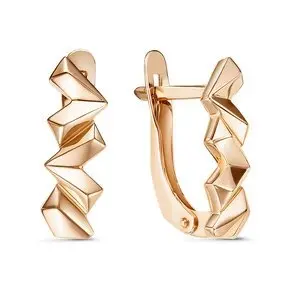 Серьги с английским замком из красного золота