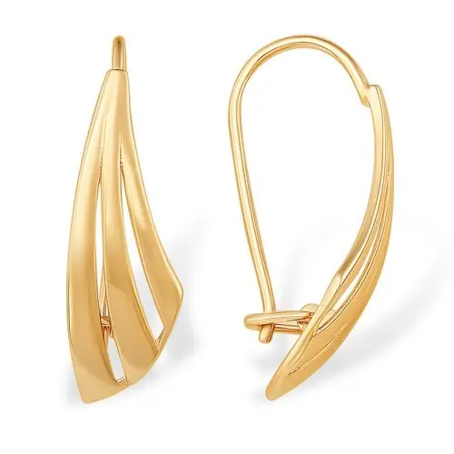 Серьги петельки из красного золота