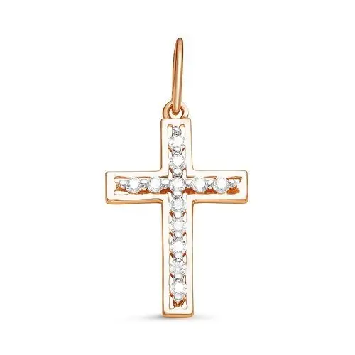 Подвеска декоративный крест из красного золота