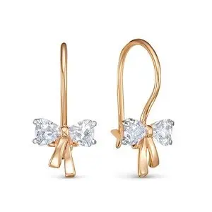Серьги детские из красного золота