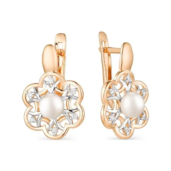 Серьги с английским замком из красного золота