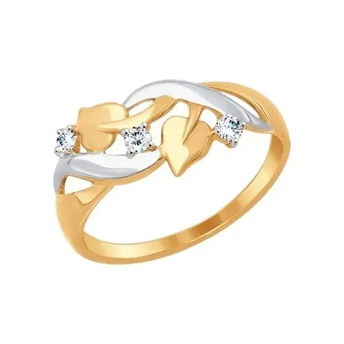 Кольцо декоративное из комбинированного золота