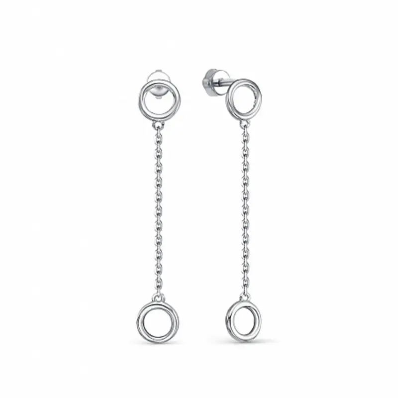 Серьги подвесные из серебра