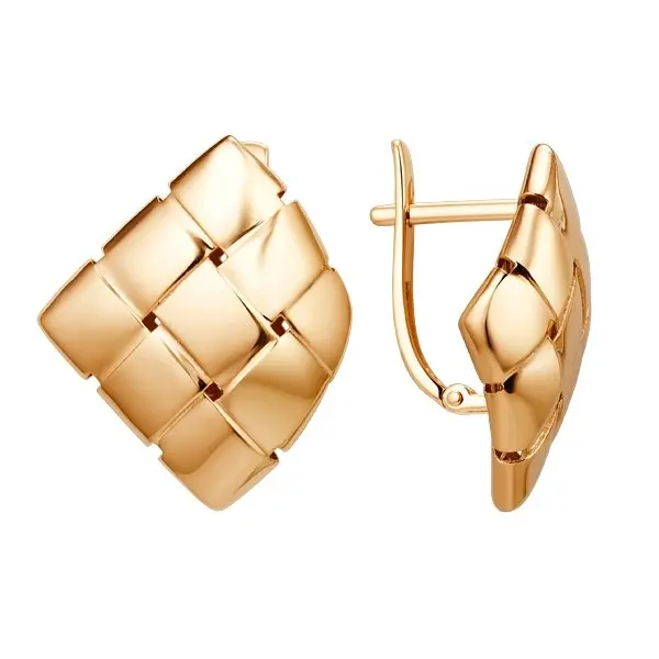 Серьги с английским замком из красного золота